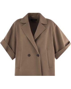 Weekend by Maxmara Pera Short Wool Drap Coat - Brown