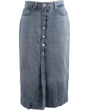 7 For All Mankind Falda midi ámbar de - Azul