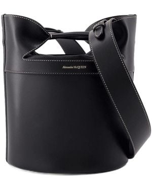 McQueen El bucket Bow Crossbody Alexander Mc Queen Leather Black - Negro