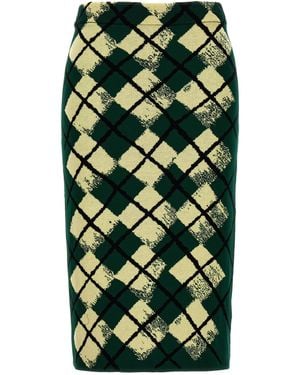 Burberry Argyle Pattern Skirt Gonne Verde