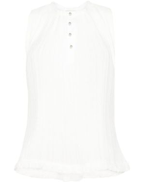 Lanvin Pleated Sleeveless Top - White