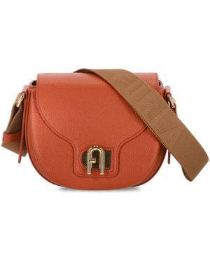 Furla Lotus Leder Crossbody Tasche in Orange - Braun