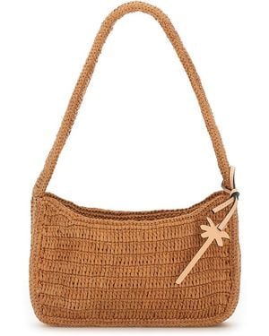 Manebí Raffia Schoudertas - Bruin