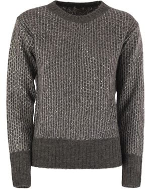 Herno Alpaca And Wool Crewneck Sweater - Grey