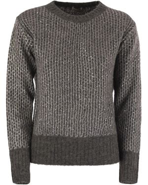 Herno Alpaca And Wool Crewneck Jumper - Grey