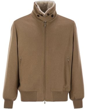 Brunello Cucinelli Cashmere Bomber Jacket - Bruin