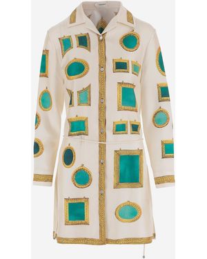 Versace Printed Silk Twill Dress - Multicolour