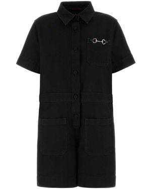 Gucci Black Denim Jumpsuit