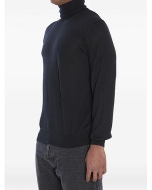 Saint Laurent Pull à col de tortue de laine de laine - Bleu