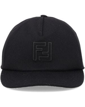 Fendi Wool And Cashmere Baseball Hat - Black