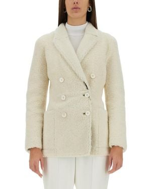 McQueen Wool Felt Double-Breasted Coat - Natural