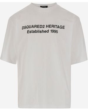DSquared² Contrast Logo Cotton T-Shirt - Weiß
