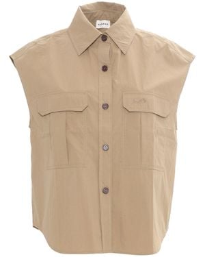 P.A.R.O.S.H. Relaxed Fit Shirt With Classic Collar - Natural
