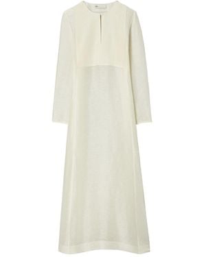Tory Burch Linen And Silk Long Kaftan - White