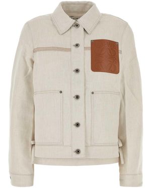 Loewe Sand Cotton Blend Jacket - Natural