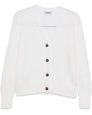 Base London Wool V Necked Cardigan - White