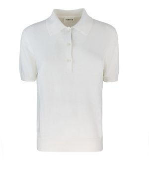 P.A.R.O.S.H. Polo in Maglia Bianca - Weiß