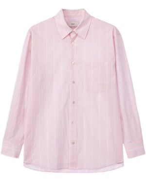 DUNST Striped Cotton Shirt - Pink