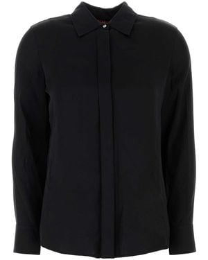 MM STUDIO Stretch Satin Baden Shirt - Black