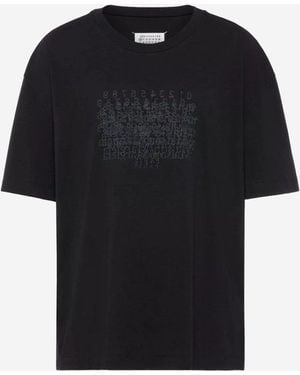 Maison Margiela Cotton T Shirt With Logo - Black