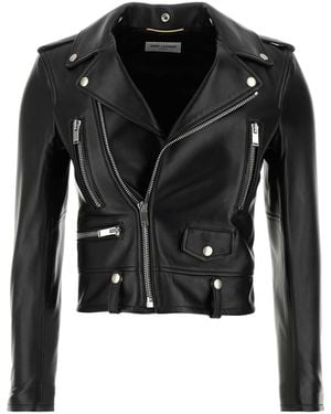 Saint Laurent Leather Biker Jacket - Black