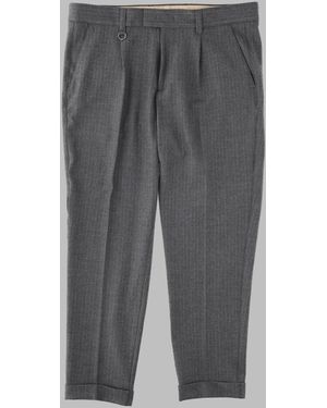Paolo Pecora Wool-Blend Trousers With Stretch Waist - Grey