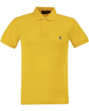 Polo Ralph Lauren Slim Fit Mesh Polo Shirt - Yellow