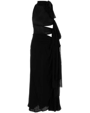 Alaïa Georgette Long Dress - Black