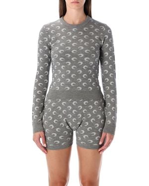 Marine Serre Pullover - Grau