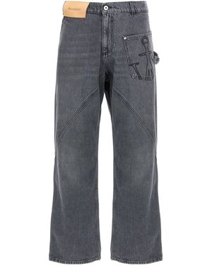 JW Anderson Twisted Workwear Jeans Grigio-Uomo