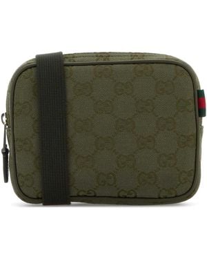 Gucci Gg Fabric Crossbody Bag - Green