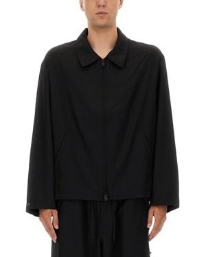 Y-3 Boxy Wool Jacket With Minimalist Design - Black