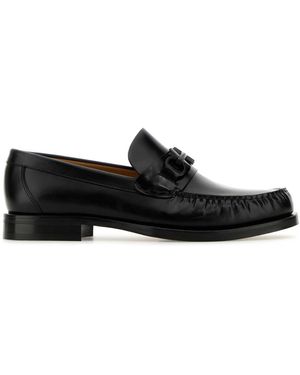 Ferragamo Black Leder Fort Sladers - Schwarz