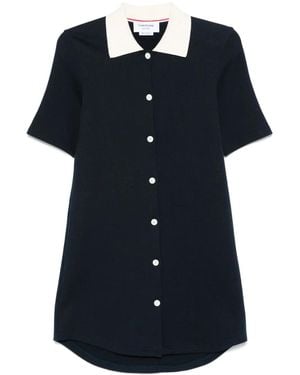 Thom Browne Fein Geripptes Minikleid - Schwarz