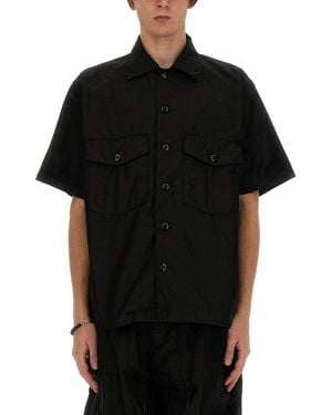 Needles Relaxed Fit Short-Sleeved Shirt With Classic Collar And Chest Pockets - Black