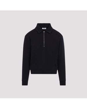 Jil Sander Ink Half Zip Sweatshirt - Blue