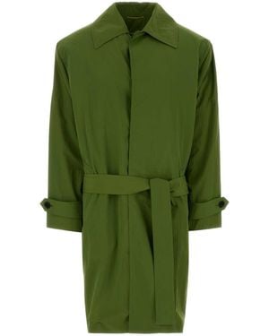 Saint Laurent Nylon Trench Coat - Green
