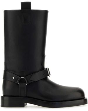 Burberry Leather Ankle Boots - Black