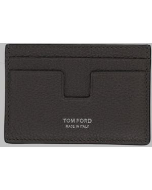 Tom Ford Card Holder Fiore Leather Wallets & Purses - Black