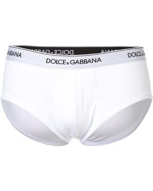 Dolce & Gabbana Slip Mit Logo - Weiß