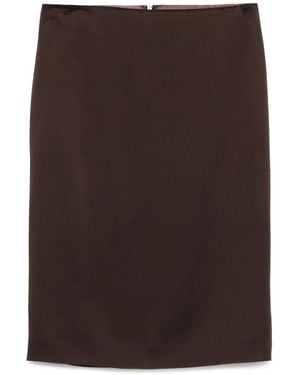 Tom Ford Silk Pencil Skirt - Brown