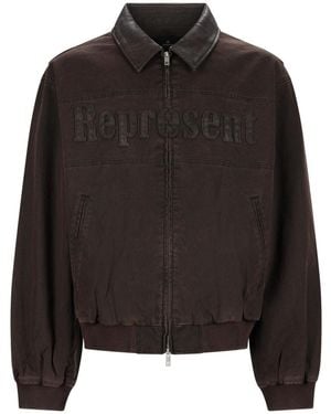Represent Giacca Bomber "Trucker" - Black