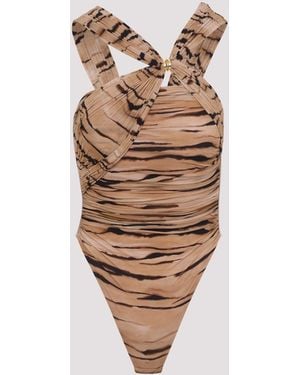 Elisabetta Franchi Tiger Print Body - Braun
