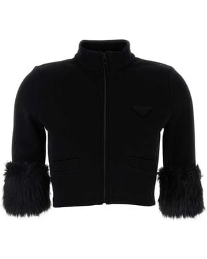 Prada Cotton Blend Jacket - Black