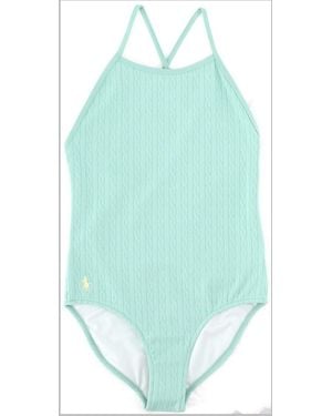 Polo Ralph Lauren Knit Hipster Swim One-Piece For Girls - Blue