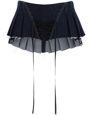 Dilara Findikoglu Micro Pleated Skirt With Corset - Black