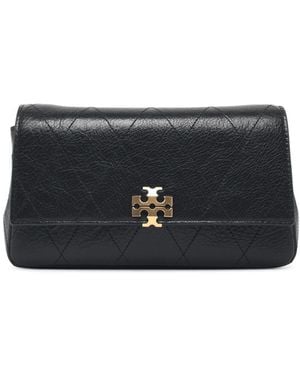 Tory Burch 'Cahrlie' Lear Wallet With Chain - Black