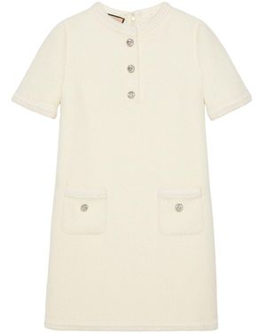 Gucci Wool Tweed Dress - Natural