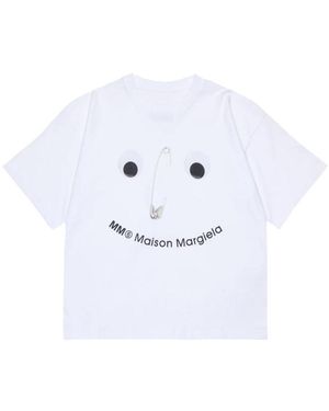 MM6 by Maison Margiela "Smile" Logotipo de logotipo - Blanco