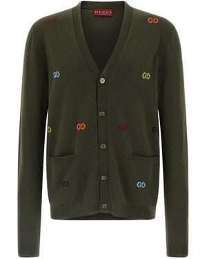 Gucci Gg Intarsien-Cardigan - Grün